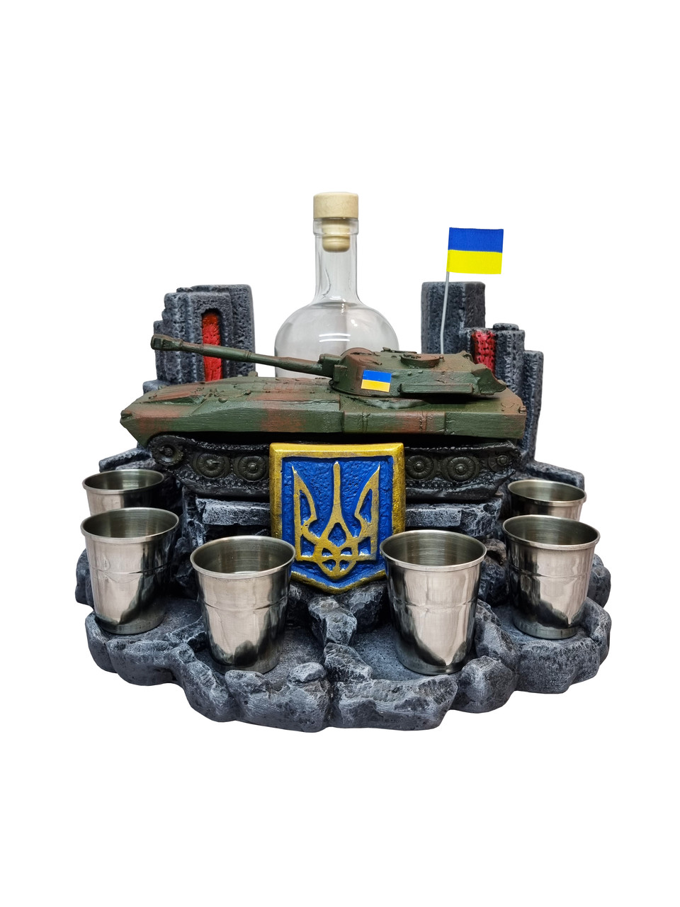 Штоф "САУ 2С1 Гвоздіка" декоративна підставка для алкоголю, тематичний Міні Бар