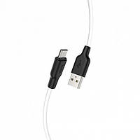 Тор! USB Кабель Micro USB HOCO X21 Plus "Silicone" 1М черно-белый
