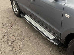 Бокові пороги Rainbow для Hyundai Santa Fe 1 (2000-2006) Алюміній (2 шт.)