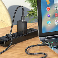Тор! Кабель для зарядки телефонов USB - Type-C HOCO U110 Extra Durability 2.4A Чёрный