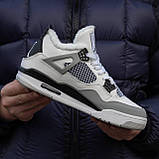 Чоловічі кросівки на хутрі Air Jordan Retro 4 White/Grey, фото 9
