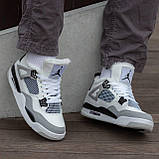 Чоловічі кросівки на хутрі Air Jordan Retro 4 White/Grey, фото 6