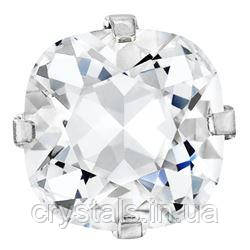 Cushion квадрати в цапах Preciosa (Чехія) 10х10 мм Crystal/срібло, фото 1