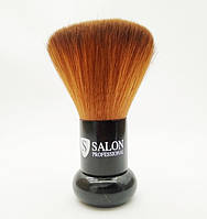 Сметка для волос Salon Professional, натуральный ворс круглая, черная ручка