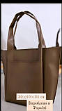 Натуральний замш. ЧОРНА - три відділення - якісна фабрична сумка формату А4 (Луцьк, 729), фото 6