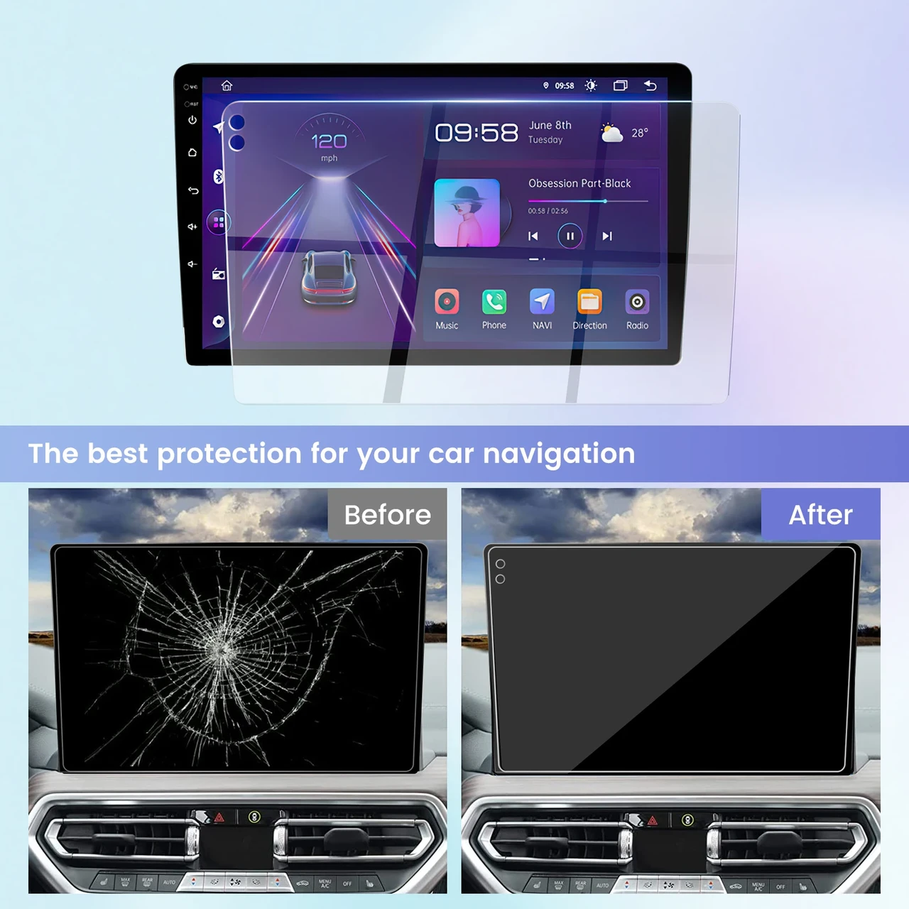 Защитная пленка 9.5 дюйма SCREEN PRO+