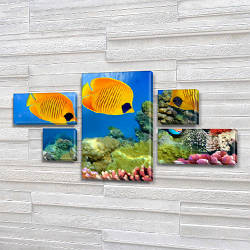 Купити модульну картину на Полотні сін., 60x110 см, (18x35-2/18х18-2/60x35)