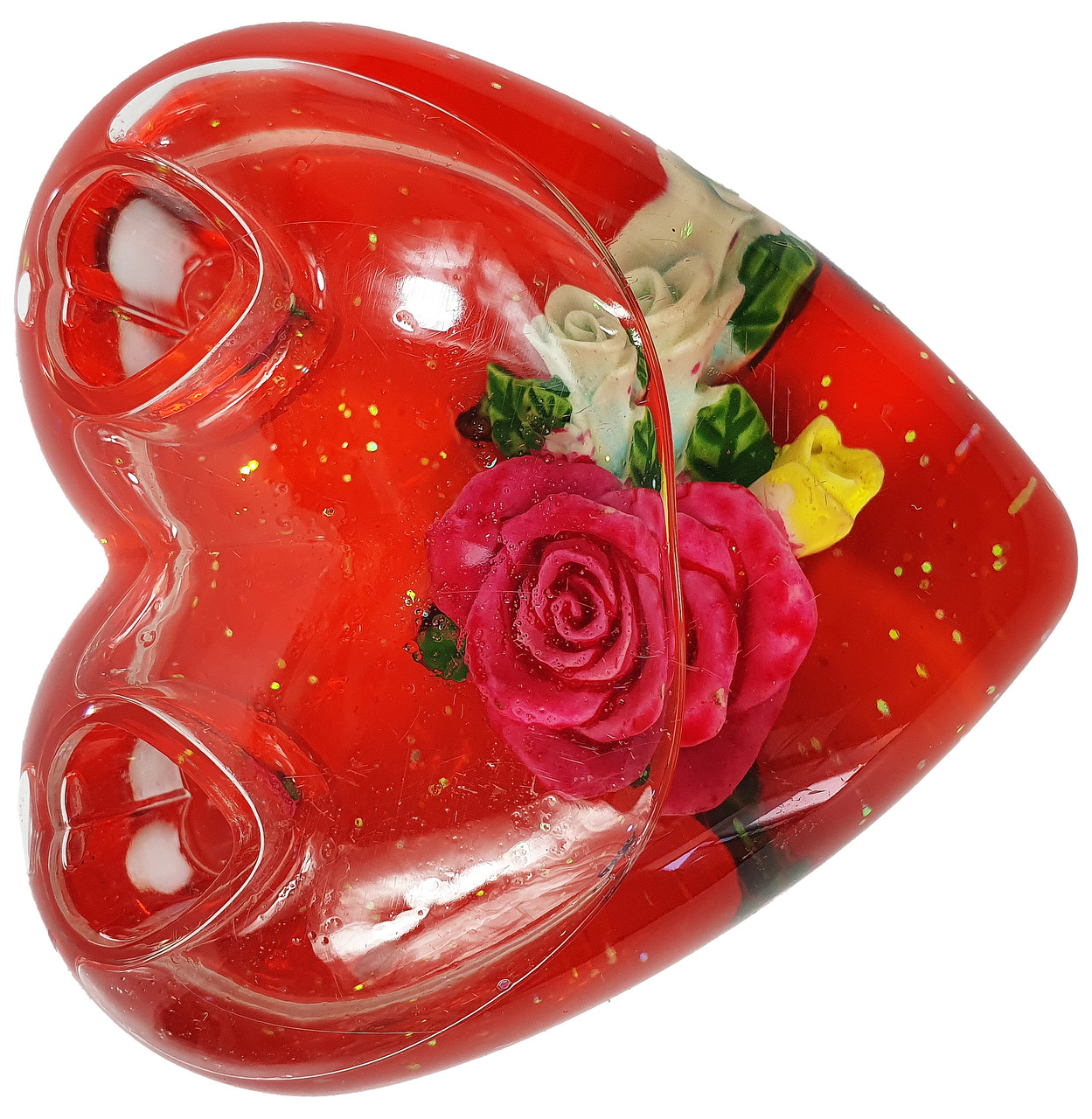 Подставка для ручки в форме Сердца разноцветные Розы внутри на День святого Валентина - фото 2 - id-p2023272376