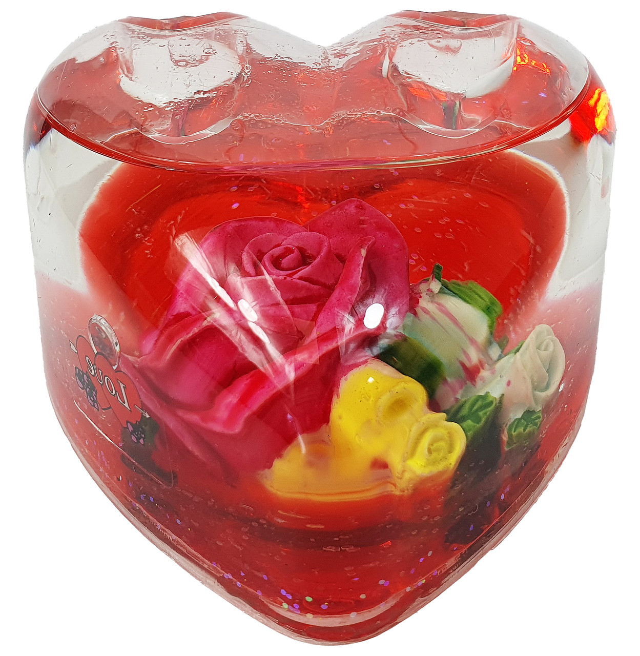 Подставка для ручки в форме Сердца разноцветные Розы внутри на День святого Валентина - фото 4 - id-p2023272376