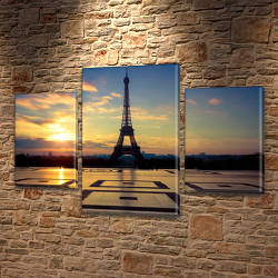 Купити картину модульну Ейфелева вежа , на Полотні сін., 45х70 см, (30x20-2/45x25)