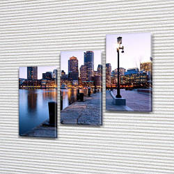 Модульна картина Річка мегаполісу під замовлення в трьох розмірах (50x25-2/50х25)