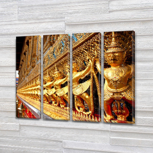 Триптих картина Гранд Палас на Холсте син., 65x80 см, (65x18-4)