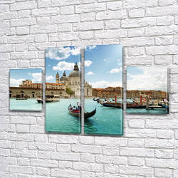 Модульна картина Прогулянка по Венеції, на Полотні сін., 50x80 см, (25x18-2/50х18-2)