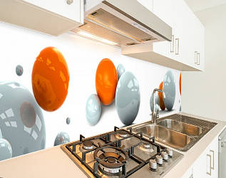 Панель кухонні, замінник скла з кольоровими кулями, з двостороннім скотчем 62 х 205 см, 1,2 мм