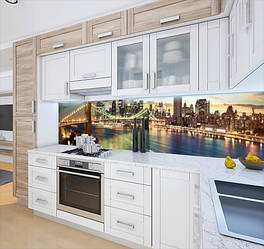 Панель на кухонний фартух під скло з видом на бруклінський міст, з двостороннім скотчем 62 х 205 см, 1,2 мм