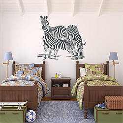 Трафарет для фарбування малюнку на стіні Зебра одноразовий з самоклеючої плівки 95 х 105 см