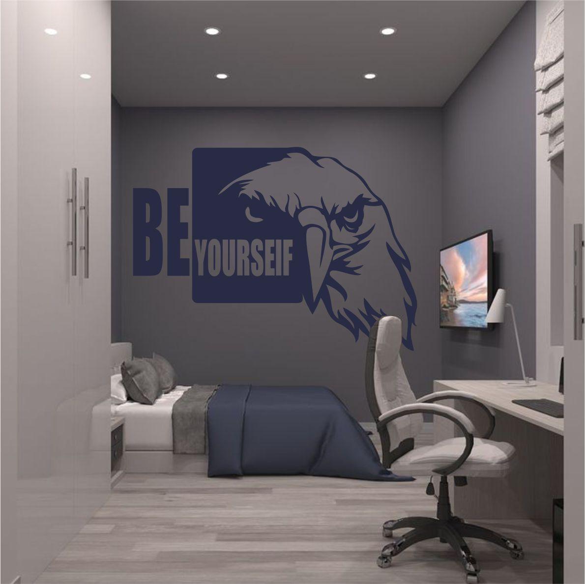 Трафарет для фарбування малюнку на стіні Будь собою одноразовий із самоклеючої плівки 115 х 160 см, фото 1