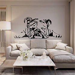 Трафарет для фарбування малюнку на стіні Пітбуль-2 одноразовий з самоклеючої плівки 66 х 150 см