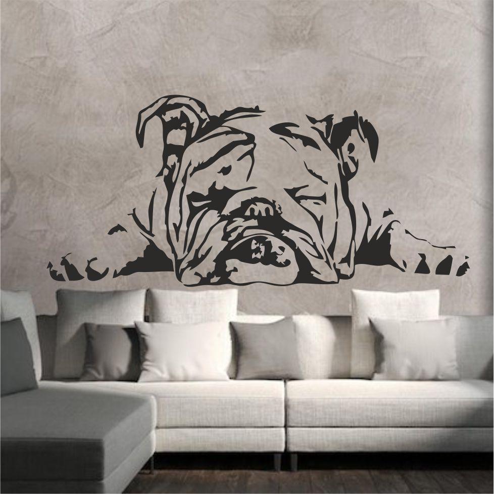 Трафарет для фарбування малюнку на стіні Пітбуль-2 одноразовий з самоклеющей плівки 95 х 209 см, фото 1