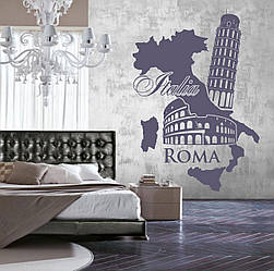 Трафарет для фарбування малюнку на стіні Італія одноразовий з самоклеючої плівки 190 х 95 см