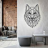Панно декор картина 3D на стіну дерев'яне стильне Вовк 70 х 50 см коричневе, фото 4