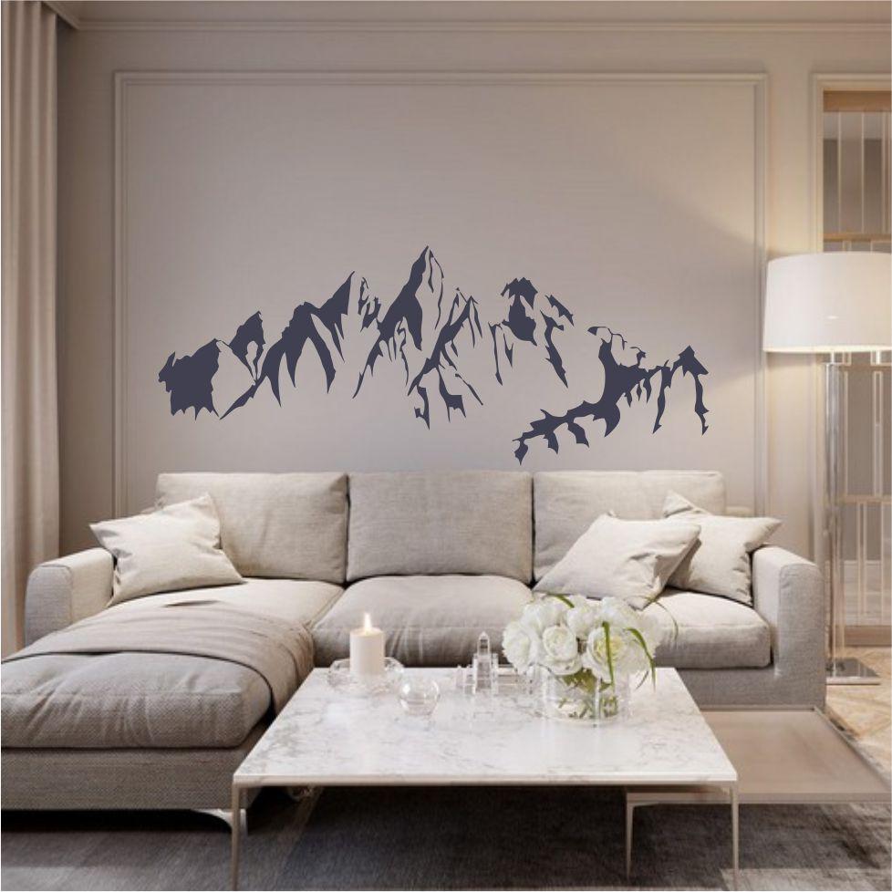 Трафарет для фарбування малюнку на стіні Гори одноразовий із самоклеючої плівки 95 х 238 см, фото 1