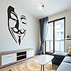 Трафарет для фарбування малюнку на стіні Анонімус одноразовий з самоклеючої плівки 115 х 76 см, фото 6