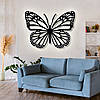 Панно декор картина 3D на стіну дерев'яне стильне Метелик 44 х 60 см бежеве, фото 4