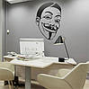 Трафарет для фарбування малюнку на стіні Анонімус-2 одноразовий з самоклеючої плівки 100 х 76 см, фото 5