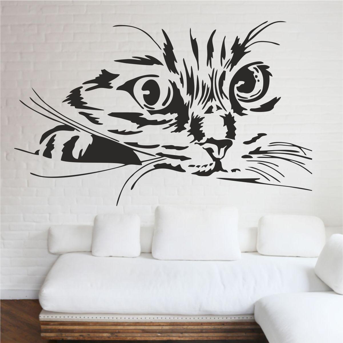 Трафарет для фарбування малюнку на стіні Кіт одноразовий із самоклеючої плівки 95 х 155 см, фото 1