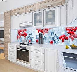 Кухонна плитка на кухонний фартух горобина в кубиках люду, з двостороннім скотчем 62 х 305 см, 1,2 мм