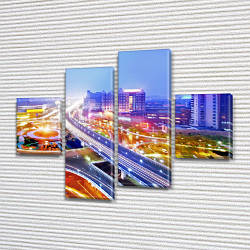 Картина модульна Об'їзна дорога, на Полотні сін., 65x80 см, (25x18-2/55х18-2)