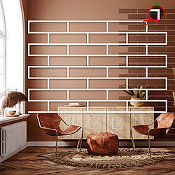 Трафарет для стін тонкий 1 мм для штукатурки, фарбування багаторазовий з імітацією кладки силікатної цегли (610х920)