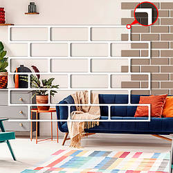 Трафарет для стін для штукатурки, фарбування декоративний багаторазовий, з імітацією цегляної кладки заокруглені кути пластиковий 