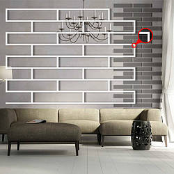 Трафарет для стін для штукатурки декоративний багаторазовий, з імітацією декоративної кладки прямі кути (460х630)