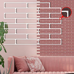 Трафарет для стін для штукатурки декоративний багаторазовий, з імітацією декоративної кладки заокруглені кути (460х630)