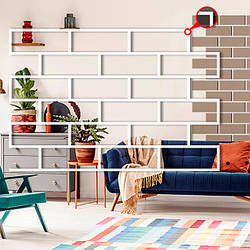 Трафарет для стін для штукатурки, фарбування декоративний багаторазовий, з імітацією цегляної кладки пластиковий  Трафарет для