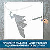 Трафарет для фарбування малюнку на стіні Силует чоловіка одноразовий з самоклеючої плівки 110 х 95 см, фото 3