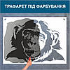 Трафарет для фарбування малюнку на стіні Шимпанзе-3 одноразовий із самоклеючої плівки 95 х 135 см, фото 4