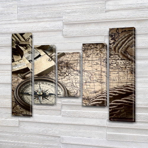Модульні картини в спальню на ПВХ тканини, 90x110 см, (90x20-2/60х20-2/45x20)