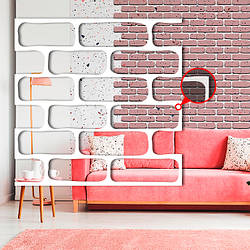 Трафарет для стін багаторазовий з цеглою для створення об'єму (500х500)