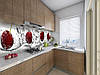 Панель на кухонний фартух жорстка вишня з кубиками люду і бульбашок, з двостороннім скотчем 62 х 205 см, 1,2 мм, фото 8