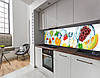 Панель на кухонний фартух жорстка фрукти асорті з льодом, з двостороннім скотчем 62 х 305 см, 1,2 мм, фото 8