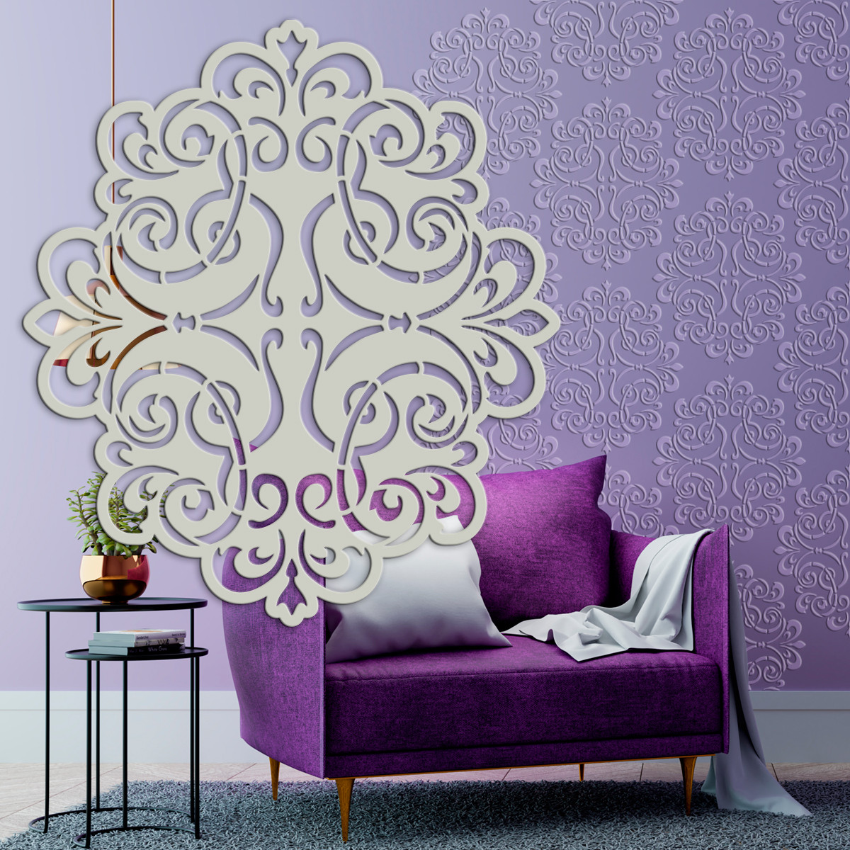 Трафарет для стін товстий 3 мм для створення об'ємних малюнків на стіні (520х460), фото 1