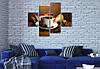 Картина модульна Ранковий кава , на Полотні сін., 65x80 см, (25x18-2/55х18-2), фото 3