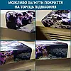 Покриття для підвіконня, м’яке скло з фотодруком під мармур Біло-синій із золотом 35х100 см, фото 8