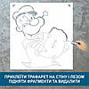 Трафарет для фарбування малюнку на стіні Моряк Папай одноразовий із самоклеючої плівки 115 х 105 см, фото 6