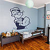 Трафарет для фарбування малюнку на стіні Моряк Папай одноразовий із самоклеючої плівки 115 х 105 см, фото 3