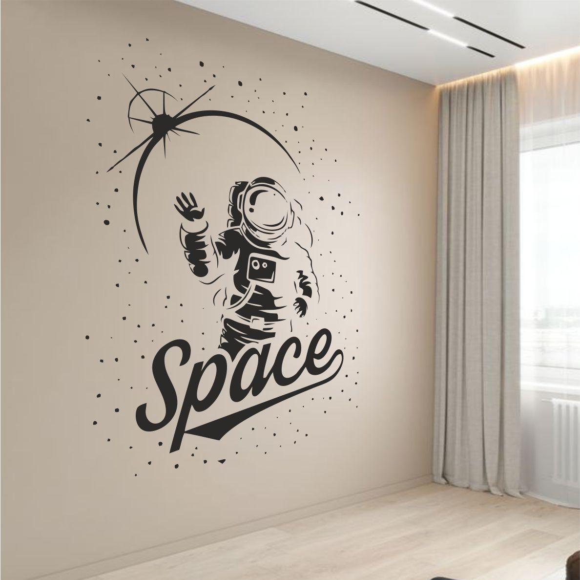 Трафарет для фарбування малюнку на стіні Space одноразовий з самоклеючої плівки 150 х 115 см, фото 1
