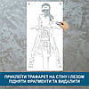Трафарет для фарбування малюнку на стіні Дівчина на мотоциклі одноразовий із самоклеючої плівки 190 х 95 см, фото 4